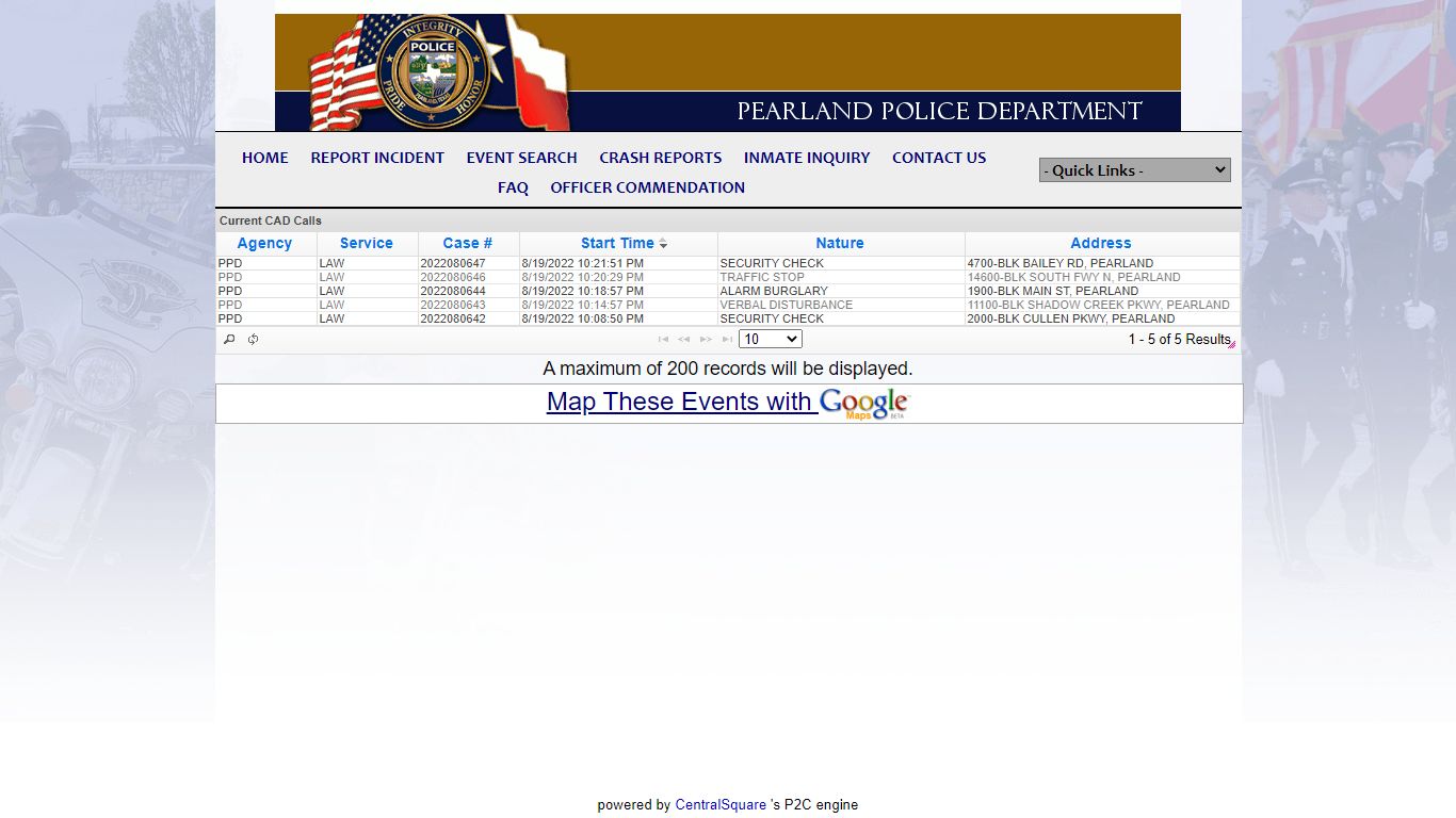 Pearland Police Department P2C